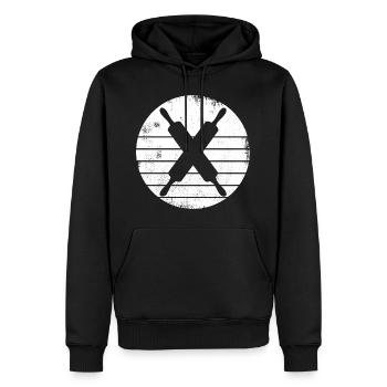 Rouleau à pâtisserie - Sweat à capuche Premium bio Homme - noir - Devant - Nico (187cm)