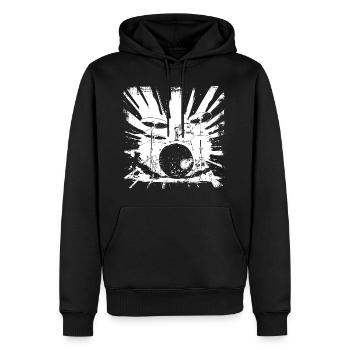 Drums Graphics - Men’s Premium Organic Hoodie - black - Front - Nico (187cm)