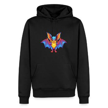 Chauve-souris coloré Kawaii dessin animé Personnage Clipart - Sweat à capuche Premium bio Homme - noir - Devant - Nico (187cm)