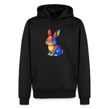 Rabbit Colorful Kawaii Cartoon Character Clipart - Men’s Premium Organic Hoodie - black - Front - Nico (187cm)