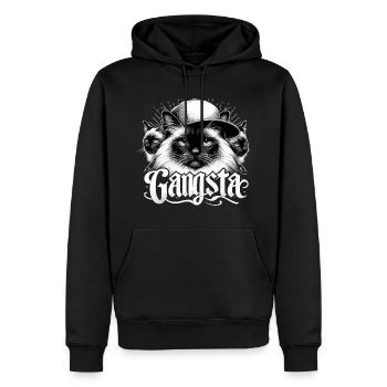 Heilige Birma Katze Birmakatze Trio Gangsta Gesche - Männer Premium Bio Hoodie - Schwarz - Vorne - Nico (187cm)