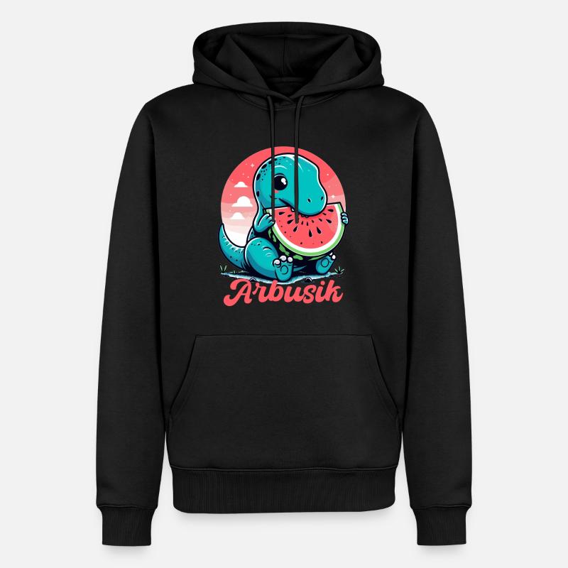 Mignon T-Rex Pastèque Arbusik Cadeau - Sweat à capuche Premium bio Homme - noir