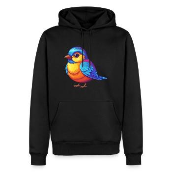 Chickadee Bunte Kawaii Cartoon Figur Vogel - Männer Premium Bio Hoodie - Schwarz - Vorne - Nico (187cm)