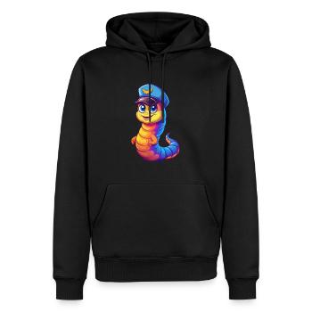 Marine Wurm Bunt Kawaii Cartoon Meerestier - Männer Premium Bio Hoodie - Schwarz - Vorne - Nico (187cm)