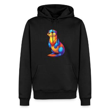 Sea Otter Buntes Kawaii Cartoon Meerestier - Männer Premium Bio Hoodie - Schwarz - Vorne - Nico (187cm)