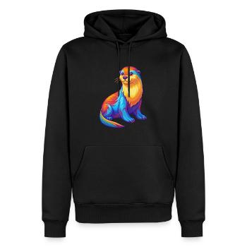 Sea Otter Buntes Kawaii Cartoon Meerestier - Männer Premium Bio Hoodie - Schwarz - Vorne - Nico (187cm)