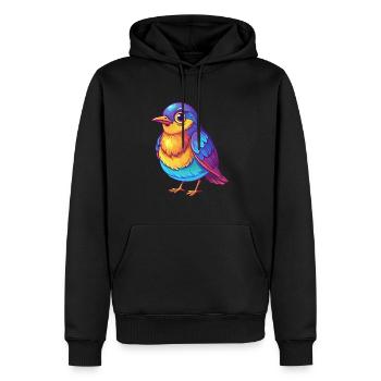 Thrush Colorful Kawaii Cartoon Character Bird - Men’s Premium Organic Hoodie - black - Front - Nico (187cm)