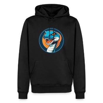 Anaconda Niedliches Kawaii Cartoon Tier Haustier Logo - Männer Premium Bio Hoodie - Schwarz - Vorne - Nico (187cm)