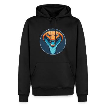 Snake Cute Kawaii Cartoon Clipart Animal Pet Logo - Men’s Premium Organic Hoodie - black - Front - Nico (187cm)