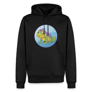 Chameleon Cute Kawaii Cartoon Clipart Animal Pet - Men’s Premium Organic Hoodie - black - Front - Nico (187cm)