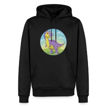 Dinosaurier Niedlich Kawaii Cartoon Clipart Tier Haustier - Männer Premium Bio Hoodie - Schwarz - Vorne - Nico (187cm)