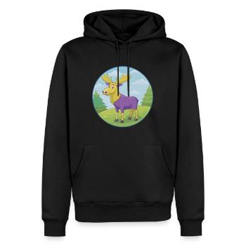 Elch süße Kawaii Cartoon Clipart Tier Haustier - Männer Premium Bio Hoodie - Schwarz - Vorne - Nico (187cm)