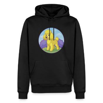 Pudel Hund Niedlich Kawaii Cartoon Clipart Tier Haustier - Männer Premium Bio Hoodie - Schwarz - Vorne - Nico (187cm)
