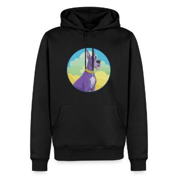 Dogue Allemand Chien Mignon Kawaii Dessin Animé Clipart Animal - Sweat à capuche Premium bio Homme - noir - Devant - Nico (187cm)