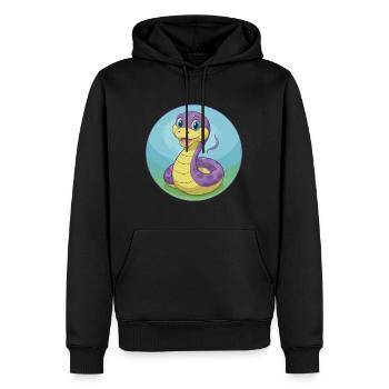Serpent Mignon Kawaii Dessin animé Clipart Animal Animal de compagnie - Sweat à capuche Premium bio Homme - noir - Devant - Nico (187cm)