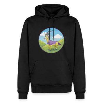 Oryx mignon kawaii dessin animé Clipart animal de compagnie - Sweat à capuche Premium bio Homme - noir - Devant - Nico (187cm)