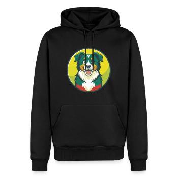 Australian Shepherd Dog Cute Kawaii Cartoon Animal - Men’s Premium Organic Hoodie - black - Front - Nico (187cm)