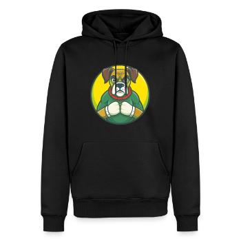 Boxer Hund Niedlich Kawaii Cartoon Clipart Haustier Tier - Männer Premium Bio Hoodie - Schwarz - Vorne - Nico (187cm)
