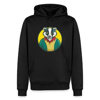 blaireau mignon kawaii dessin animé clipart animal de compagnie - Sweat à capuche Premium bio Homme - noir - Devant - Nico (187cm)