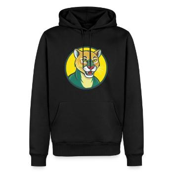 Cougar mignon Kawaii dessin animé Clipart Animal de compagnie - Sweat à capuche Premium bio Homme - noir - Devant - Nico (187cm)
