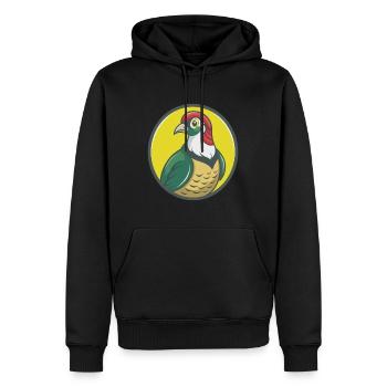 perdrix mignon kawaii dessin animé clipart animal de compagnie - Sweat à capuche Premium bio Homme - noir - Devant - Nico (187cm)