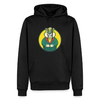 Murmeltier Niedliches Kawaii Cartoon Clipart Haustier Tier - Männer Premium Bio Hoodie - Schwarz - Vorne - Nico (187cm)