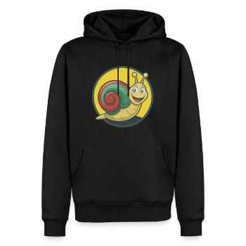 Snail Cute Kawaii Cartoon Clipart Pet Animal - Men’s Premium Organic Hoodie - black - Front - Nico (187cm)