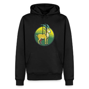 Steinbock Niedliche Kawaii Cartoon Clipart Haustier Tier - Männer Premium Bio Hoodie - Schwarz - Vorne - Nico (187cm)