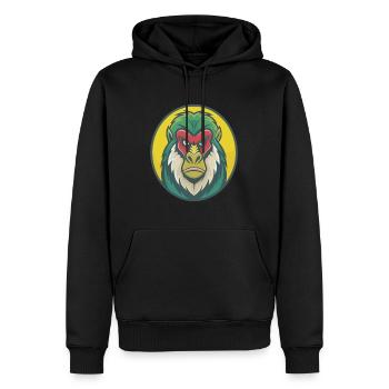 Mandrill Niedliche Kawaii Cartoon Clipart Haustier Tier - Männer Premium Bio Hoodie - Schwarz - Vorne - Nico (187cm)