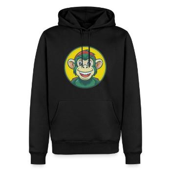 Affe Niedlich Kawaii Cartoon Clipart Haustier Tier - Männer Premium Bio Hoodie - Schwarz - Vorne - Nico (187cm)