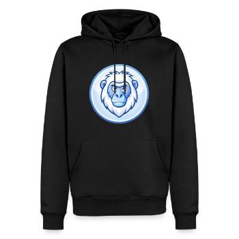 Babouin Bleu Kawaii Dessin Animé Personnage Clipart Animal de compagnie - Sweat à capuche Premium bio Homme - noir - Devant - Nico (187cm)
