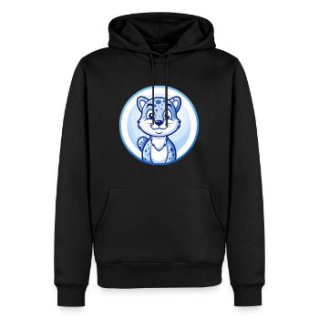 Gepard Blau Kawaii Cartoon Figur Clipart Haustier - Männer Premium Bio Hoodie - Schwarz - Vorne - Nico (187cm)