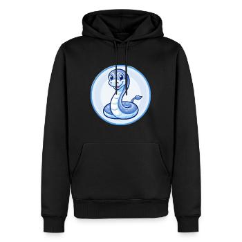 Anaconda Blau Kawaii Cartoon Figur Clipart Haustier - Männer Premium Bio Hoodie - Schwarz - Vorne - Nico (187cm)