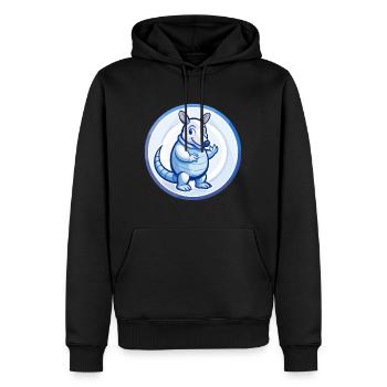 Gürteltier Blau Kawaii Cartoon Figur Clipart - Männer Premium Bio Hoodie - Schwarz - Vorne - Nico (187cm)