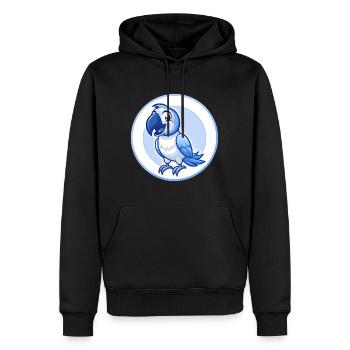 Papagei Blau Kawaii Cartoon Figur Clipart Haustier - Männer Premium Bio Hoodie - Schwarz - Vorne - Nico (187cm)