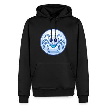 araignée bleu kawaii dessin animé personnage clipart animal de compagnie - Sweat à capuche Premium bio Homme - noir - Devant - Nico (187cm)