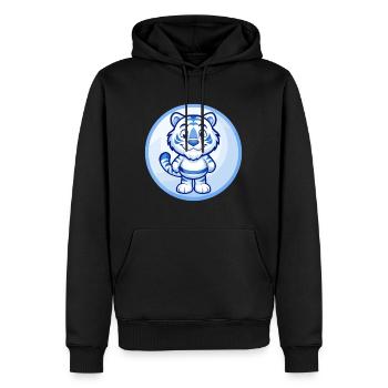 Tigre Bleu Kawaii Dessin Animé Personnage Clipart Animal de compagnie - Sweat à capuche Premium bio Homme - noir - Devant - Nico (187cm)