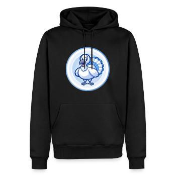 Turquie Bleu Kawaii Dessin Animé Personnage Clipart Animal de compagnie - Sweat à capuche Premium bio Homme - noir - Devant - Nico (187cm)