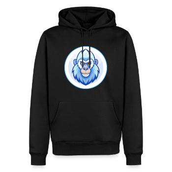 Mandrill Blau Kawaii Cartoon Figur Clipart Haustier - Männer Premium Bio Hoodie - Schwarz - Vorne - Nico (187cm)