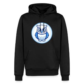 Eule Blau Niedlich Kawaii Cartoon Figur Clipart Haustier - Männer Premium Bio Hoodie - Schwarz - Vorne - Nico (187cm)