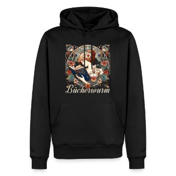 Bücherwurm Frau Lesen Schmökern Geschenk - Männer Premium Bio Hoodie - Schwarz - Vorne - Nico (187cm)