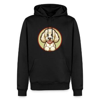 Pudel Hund Bunt Kawaii Cartoon Figur Haustier - Männer Premium Bio Hoodie - Schwarz - Vorne - Nico (187cm)