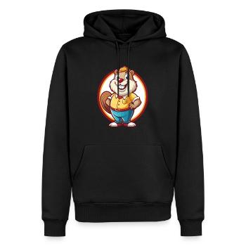 Biber Lustig Kawaii Cartoon Clipart Tier Haustier - Männer Premium Bio Hoodie - Schwarz - Vorne - Nico (187cm)