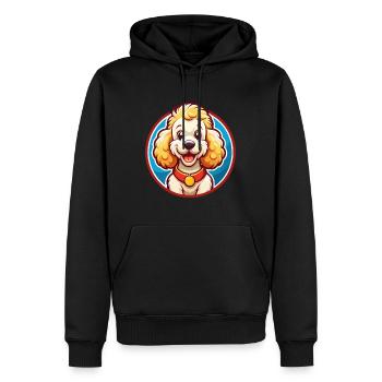 Pudel Hund Lustig Kawaii Cartoon Clipart Tier Haustier - Männer Premium Bio Hoodie - Schwarz - Vorne - Nico (187cm)