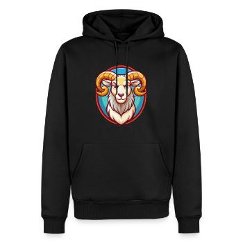 Ram Niedlich Lustig Kawaii Cartoon Clipart Tier Haustier - Männer Premium Bio Hoodie - Schwarz - Vorne - Nico (187cm)