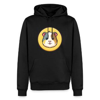 Meerschweinchen Kawaii Cartoon Figur Tier Gesicht - Männer Premium Bio Hoodie - Schwarz - Vorne - Nico (187cm)