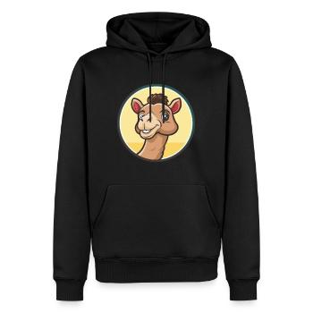Camel Kawaii Cartoon Character Animal Pet Face - Men’s Premium Organic Hoodie - black - Front - Nico (187cm)
