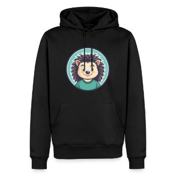 Igel Kawaii Cartoon Figur Tier Haustier Gesicht - Männer Premium Bio Hoodie - Schwarz - Vorne - Nico (187cm)