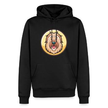 Briard Hund Rasse Cartoon Kawaii Clipart Tier Haustier - Männer Premium Bio Hoodie - Schwarz - Vorne - Nico (187cm)