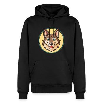 Chien-loup tchécoslovaque Race de chien Dessin animé Kawaii Pet - Sweat à capuche Premium bio Homme - noir - Devant - Nico (187cm)